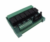 6 Channel 6CH 12VDC Relay Board PLC DIN Rail Mount w/ LED IDC Spring - NPN/PNP 