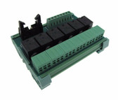 6 Channel 6CH 24VDC Relay Board PLC DIN Rail Mount w/ LED IDC Spring - NPN/PNP 