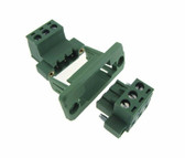 HQ 3-Pin 5.08mm Screw Terminal Plug Shrouded Flange Rear clamp - Panel Mount 