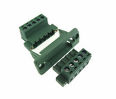 HQ 5-Pin 5.08mm Screw Terminal Plug Shrouded Flange Rear clamp - Panel Mount 