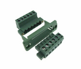 HQ 6-Pin 5.08mm Screw Terminal Plug Shrouded Flange Rear clamp - Panel Mount 