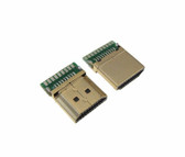 HDMI Male Connector Plug Breakout Board 19P Solder Pad - Pack of 2 