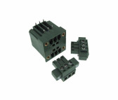 2x3 Pins Dual Rows 3.81mm Screw Terminal Block header & Plug Shrouded Flange RA 