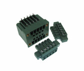 2x5 Pins Dual Rows 3.81mm Screw Terminal Block header & Plug Shrouded Flange RA 