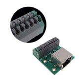 RJ45 8P8C Ethernet Connector Breakout Board w/ LED Spring terminals 9 Pins 