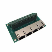 1x4 4CH RJ45 Ethernet Connector Breakout Board w/ LED Spring Screw Terminals 