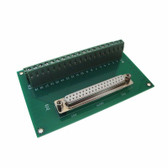 DB37 Female Signals Breakout Board Screw terminals vertical 180 