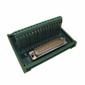 DB50 Male Signals Breakout Board Screw terminals vertical 180 Din Rail Mount 