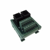 Dual RJ11 RJ12 6P6C Breakout Board Module 180 Screw Terminals Din Rail Mount 