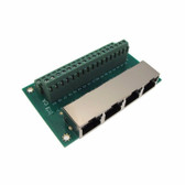 1x4 4CH RJ45 Ethernet Connector Breakout Board w/ LED Screw Terminals 