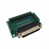 DB25 Male Signals Breakout Board Screw terminals Parallel Right Angle 3.96 