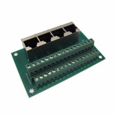 1x4 RJ45 Ethernet Connector Breakout Board 180 Vertical Shielded 