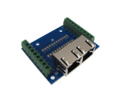 Dual RJ45 Ethernet Connector Breakout Board Spring leaf 8P8C w/ LED