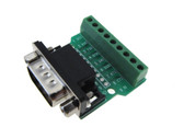 DB9 Male Signals Breakout Board - Screw terminal connector Serial Port D12-11 