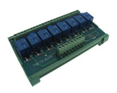 8 Channel 12VDC Relay Board PLC DIN Rail Mounting - PNP  