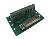 DB25 Male Signals Breakout Board Screw terminals vertical  