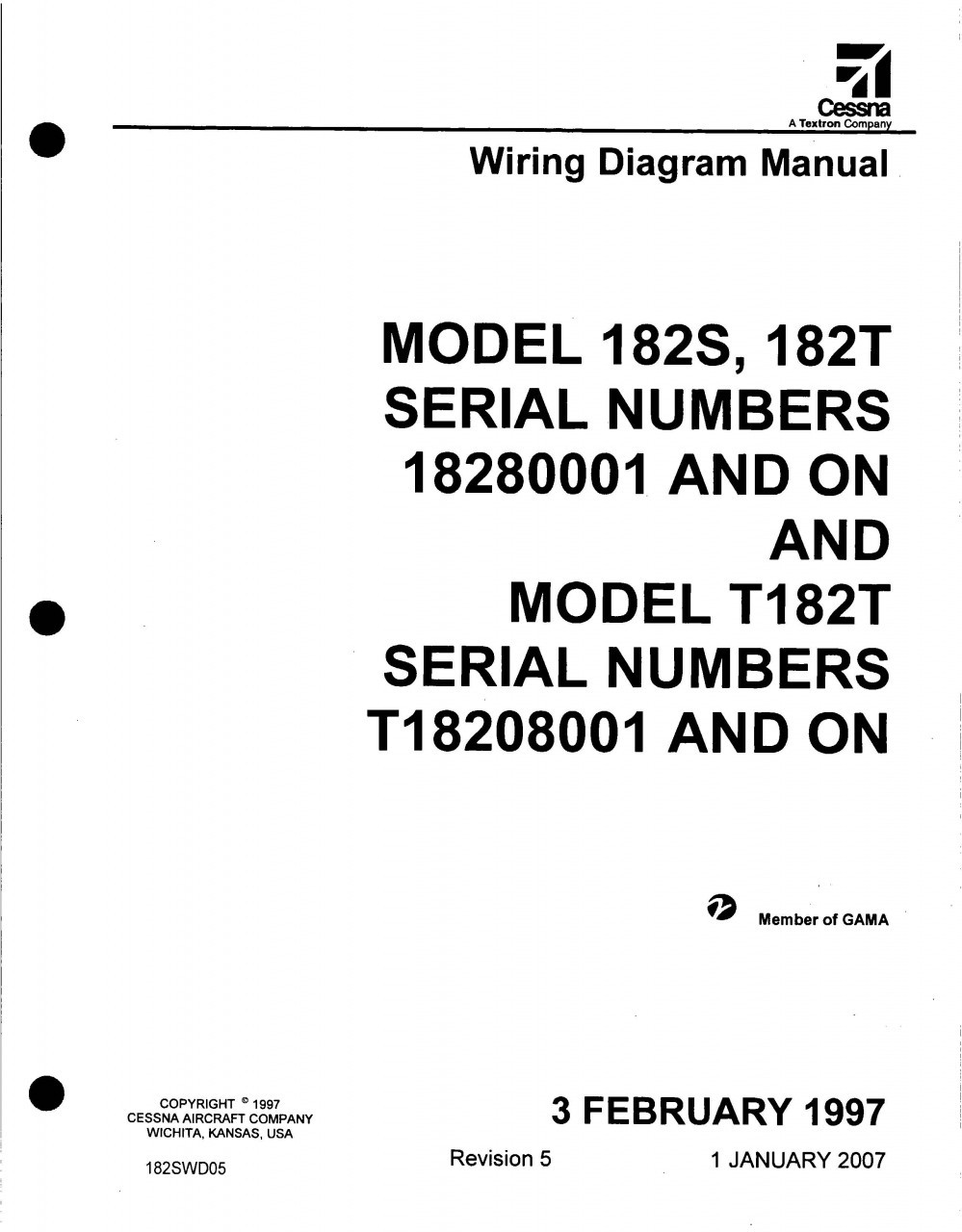 Cessna 182 Wiring Diagram Electrical Manual 182s 182t 182swd Download