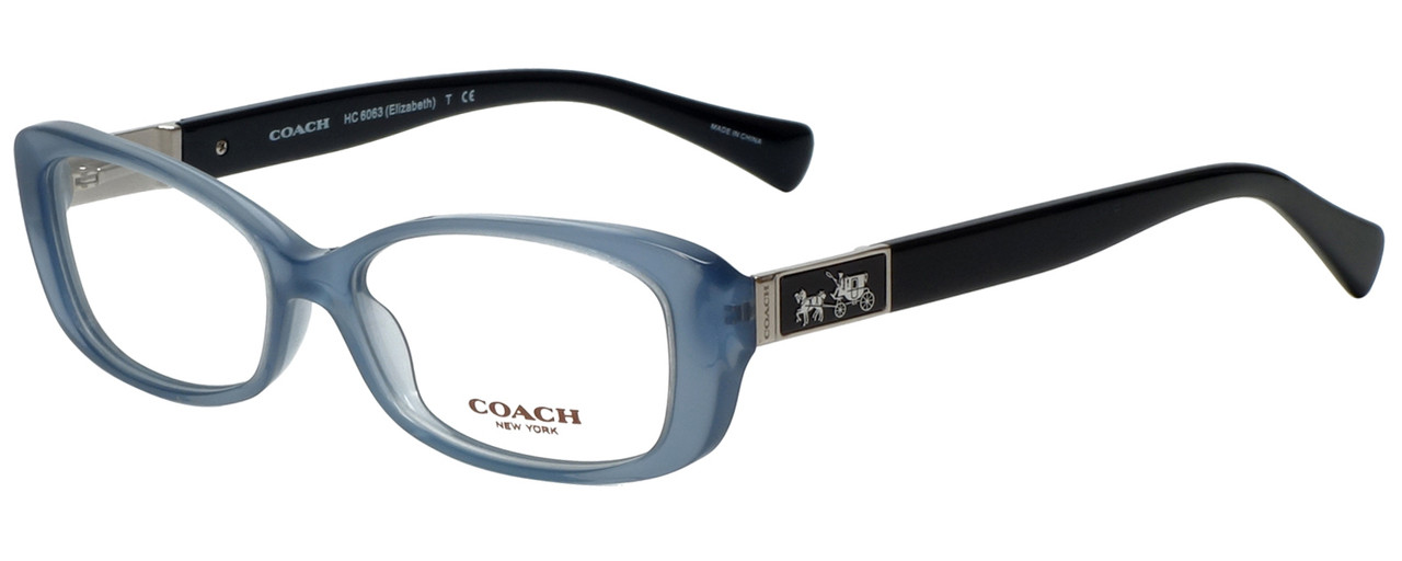 Coach Designer Reading Glasses Hc6063 5259 In Milky Blue Black 53mm