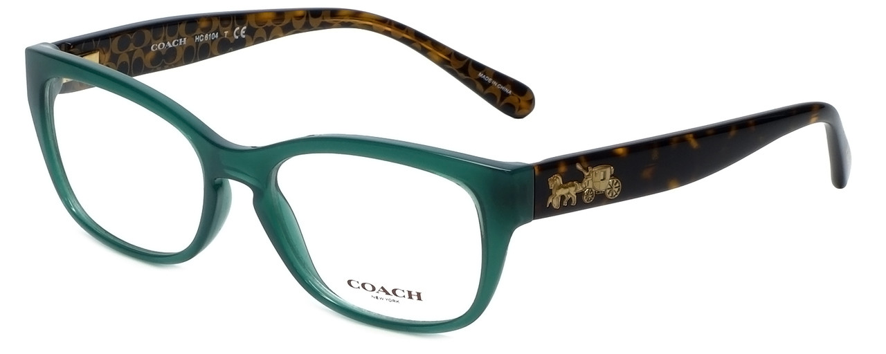 Coach Designer Eyeglasses Hc6104 5451 In Teal Dark Tortoise 52mm