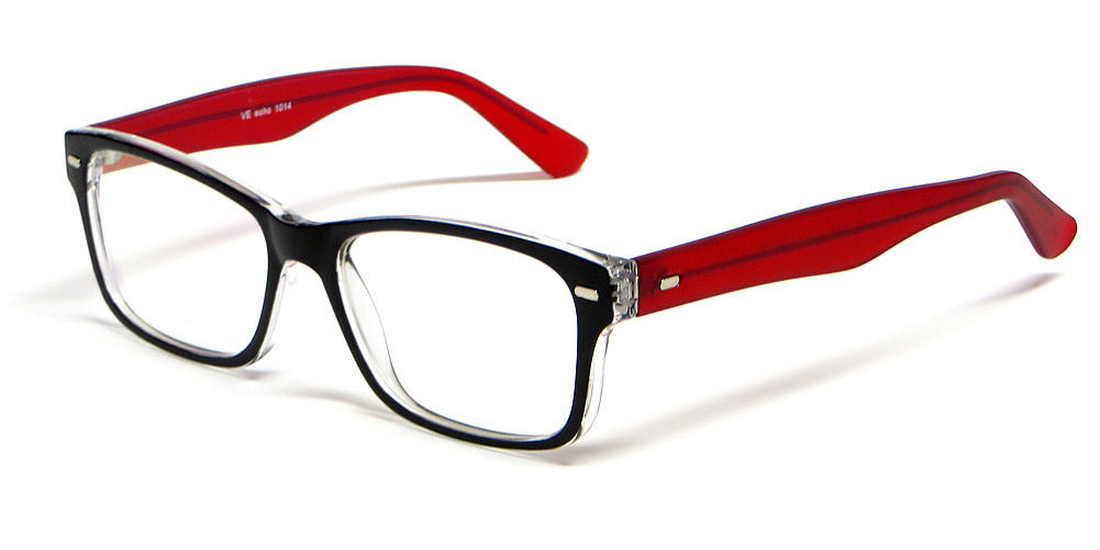 Soho 1014 in Black-Red Designer Eyeglass Frames :: Rx Progressive - Low ...
