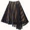 Semicircle skirt made of silk organza featuring a stripe pattern and a pleated drop hem on left front.  Closed on left side by a concealed zipper.  100% silk, exclusive of lining.,