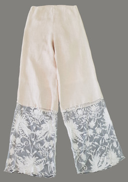 Flora lace hemmed trousers
