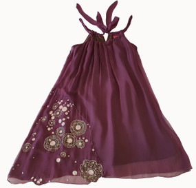 Shimmy dress silk chiffon with Klimt appliqués