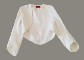 Mel off-white silk linen bolero