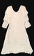 Sagrada Dress - Romantic white dress made of silk chiffon, delicately embroidered with cotton.  Treble bloused 3/4 sleeves, fitted lining, midi length (to knee)
