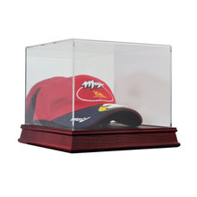 Deluxe Acrylic Wood Base Baseball Cap Hat Display Case 