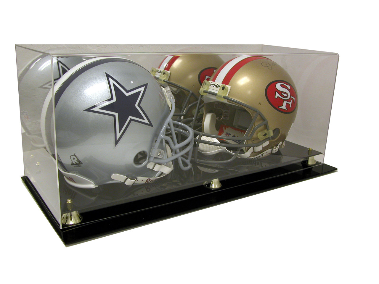 Football Mini Helmet Deluxe Display Case w/ Mirror 