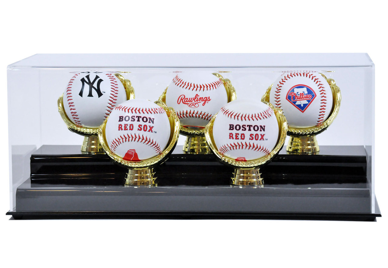 Acrylic Five Gold Glove Baseball Display Case - Polynex, Inc