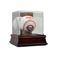 Deluxe Acrylic Wood Base Baseball Display Case w/Stand