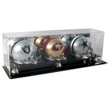 Deluxe Acrylic Triple Mini Helmet Display Case 