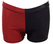 Clearance! HARLEQUIN SHORTS AM  Black and Red Girls Gymnastics Shorts . In Stock. Ships Next Business Day!