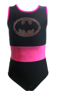 Clearance! BATGIRL POWER PINK AM: Ships Next Business Day!! Girls' Gymnastics Leotard. 