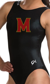 40% Off! MARYLAND Collegiate Girls' Gymnastics Leotard: GK  Black Mystique. FREE Scrunchie!