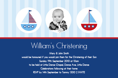 nautical themed christening invitations nautical themed