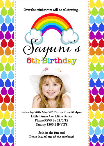 Bright Rainbow Colours Theme Personalised Birthday Party