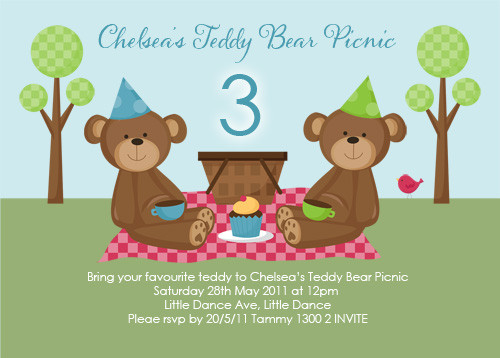 teddy bear picnic party invitations teddy bear picnic birthday