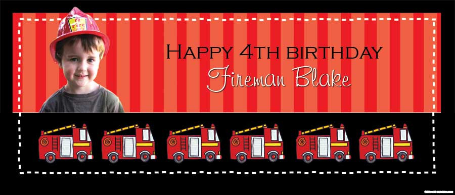 Personalised Fireman Party Banners Firefighter Birthday Party