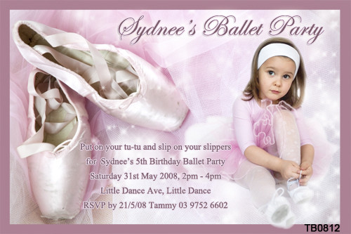 Ballet Invitations For Sale Ballerina Invitations Birthday ...