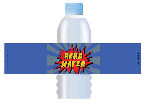 birthday party water bottle label super hero superhero water bottle labels