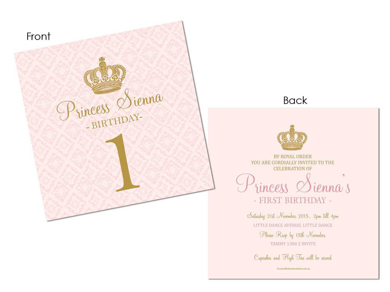 girls party invitations pink