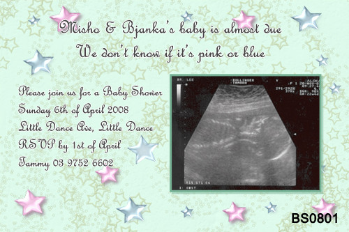 Baby Shower Ultrasound Invitations - Oh Baby Ultrasound Photo Custom
