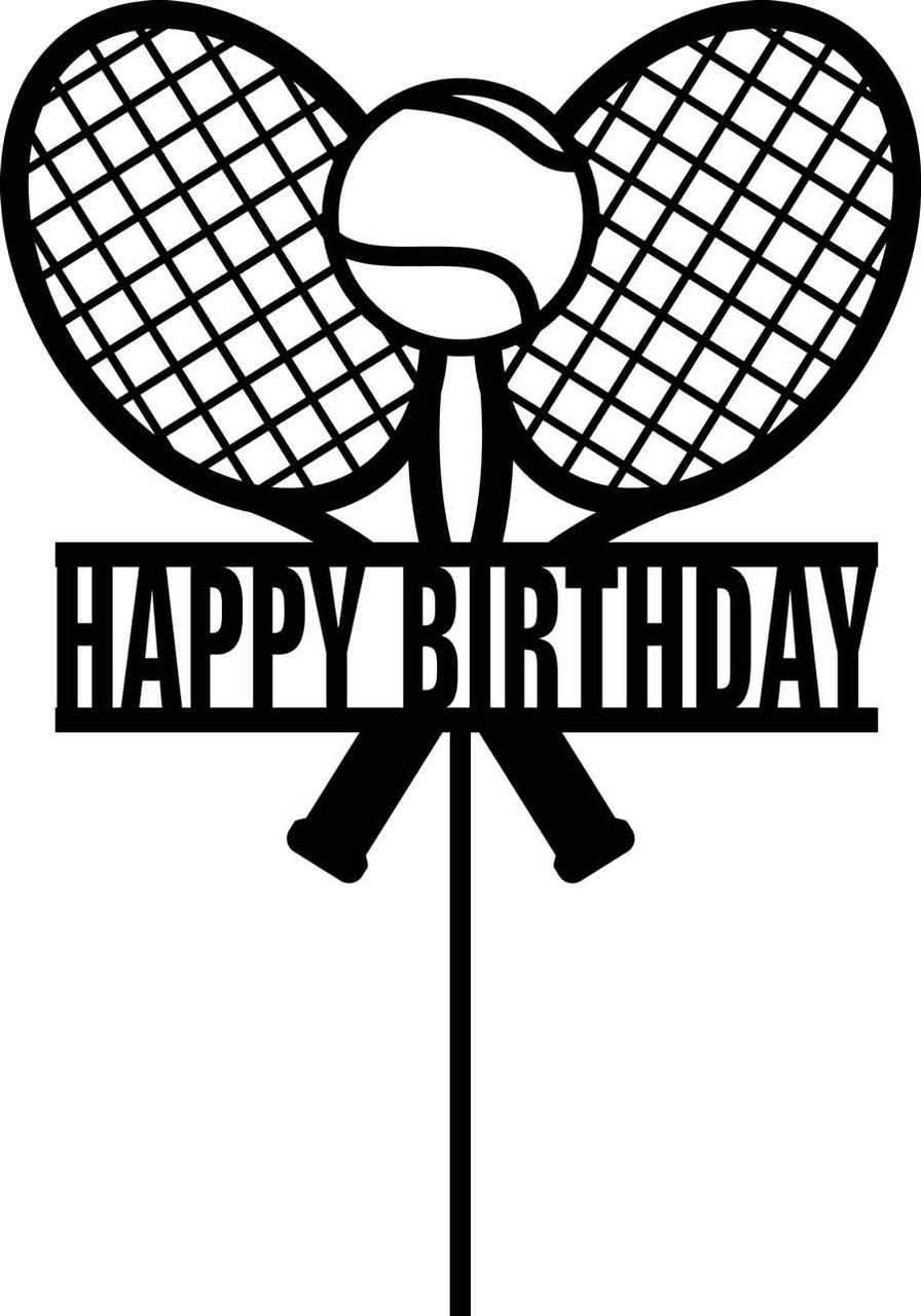 Tennis Racquets Happy Birthday Cake Topper Tennis Racquets Happy