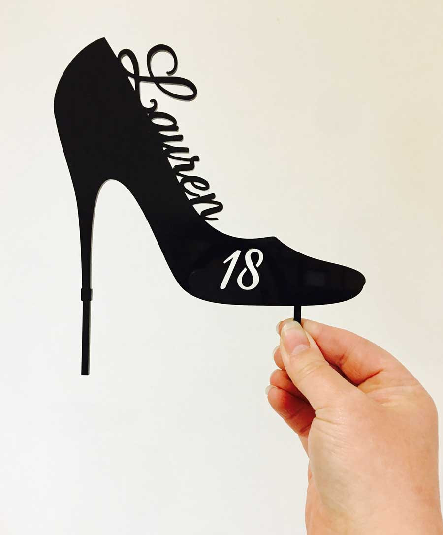 Personalised High Heel Birthday Cake Topper Custom Stiletto High