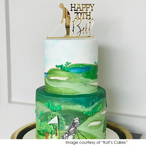 Personalised Sports Themed Cake Topper Golf