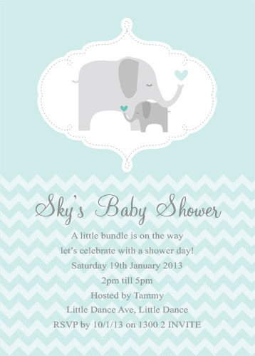 Personalised Gender Neutral Baby Shower Invitations Green Baby