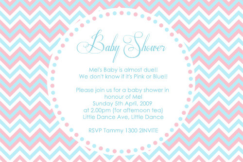 Personalised Baby Shower Invitations Gender Reveal Theme